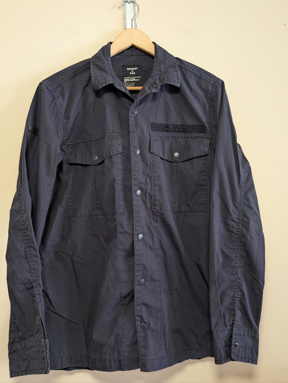 Superdry Field Edition Premium Surplus Navy Military Utility Shirt Jacket